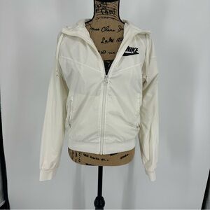 Nike The Windrunner Ivory Zipped Hooded Jacket Size M